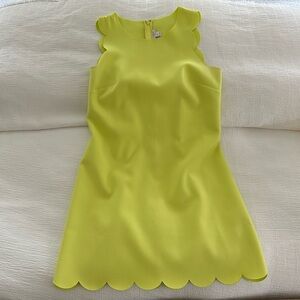 Jcrew citron yellow mod scalloped edge detailed dress
